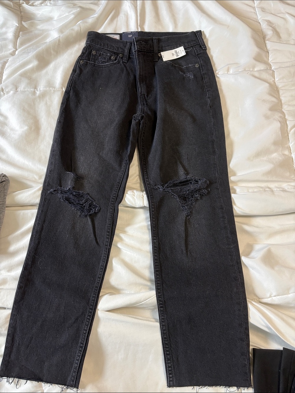 Black Distressed Petite Jeans